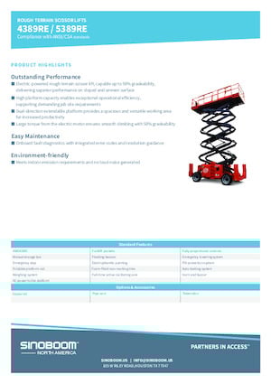 Gumikerekes ollós személyemelők Sinoboom 5389RE