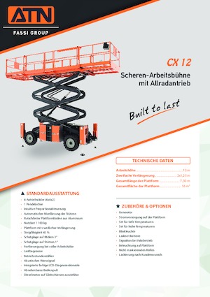 Gumikerekes ollós személyemelők ATN CX 12