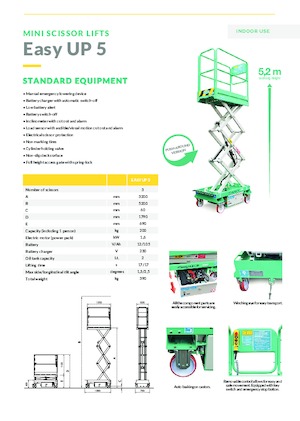 Gumikerekes ollós személyemelők Imer Easy UP 5
