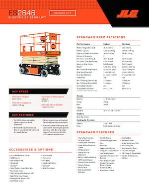 Gumikerekes ollós személyemelők JLG ES2646