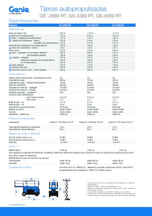 Gumikerekes ollós személyemelők Genie GS-3369 RT