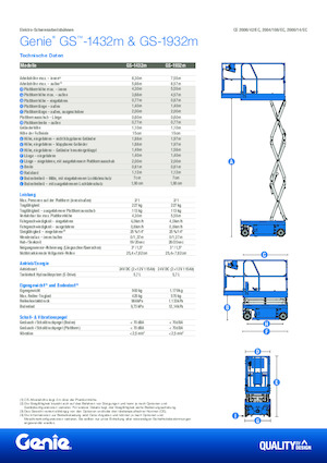 Gumikerekes ollós személyemelők Genie GS-1432m E-Drive