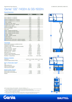 Gumikerekes ollós személyemelők Genie GS-1432m E-Drive