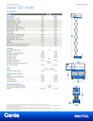 Gumikerekes ollós személyemelők Genie GS-4046 E-Drive