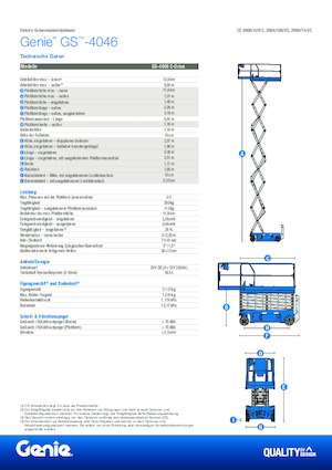 Gumikerekes ollós személyemelők Genie GS-4046