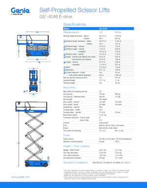 Gumikerekes ollós személyemelők Genie GS-4046