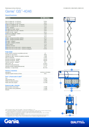 Gumikerekes ollós személyemelők Genie GS-4046