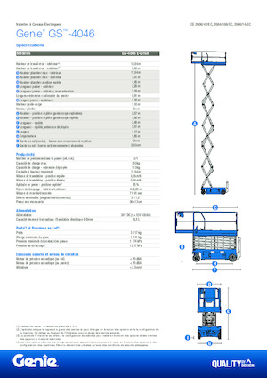 Gumikerekes ollós személyemelők Genie GS-4046