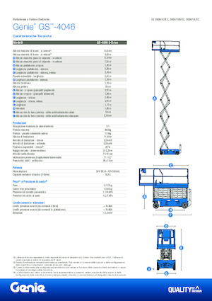 Gumikerekes ollós személyemelők Genie GS-4046