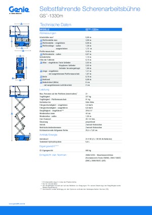Gumikerekes ollós személyemelők Genie GS-1330