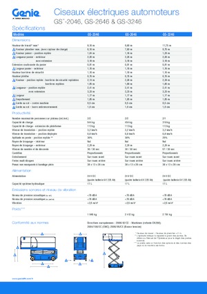 Gumikerekes ollós személyemelők Genie GS-3246