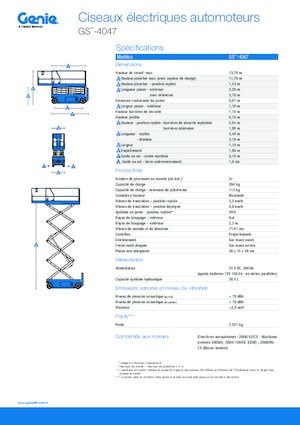 Gumikerekes ollós személyemelők Genie GS-4047