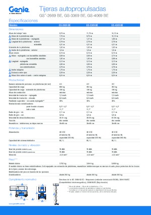 Gumikerekes ollós személyemelők Genie GS-3369 BE