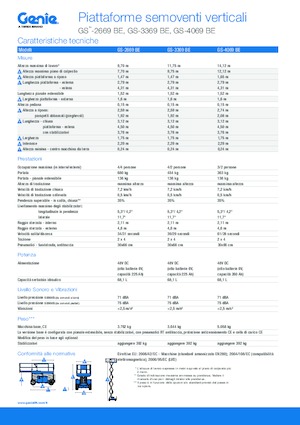 Gumikerekes ollós személyemelők Genie GS-3369 BE