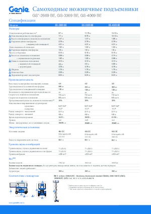 Gumikerekes ollós személyemelők Genie GS-3369 BE