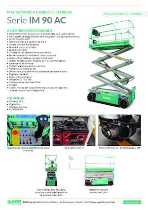 Gumikerekes ollós személyemelők Imer IM 6390 AC