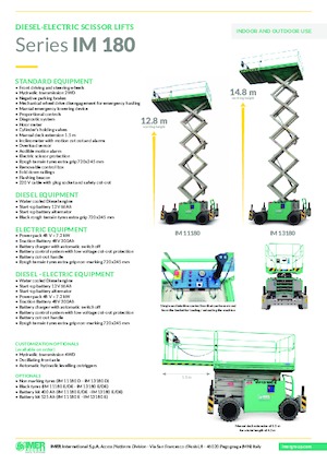 Gumikerekes ollós személyemelők Imer IM 13180 E