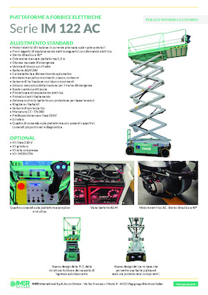 Gumikerekes ollós személyemelők Imer IM 12122 AC