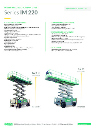 Gumikerekes ollós személyemelők Imer IM 14220 D