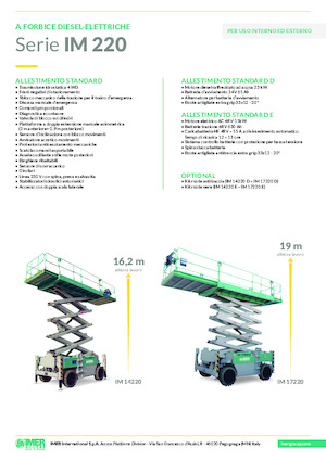 Gumikerekes ollós személyemelők Imer IM 14220 D