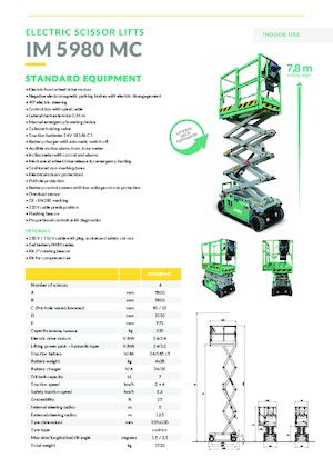 Gumikerekes ollós személyemelők Imer IM 5980 MC