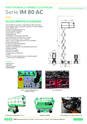 Gumikerekes ollós személyemelők Imer IM 5980 AC