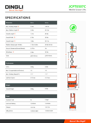 Gumikerekes ollós személyemelők Dingli JCPT0507C
