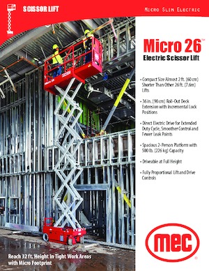 Gumikerekes ollós személyemelők MEC Micro 26