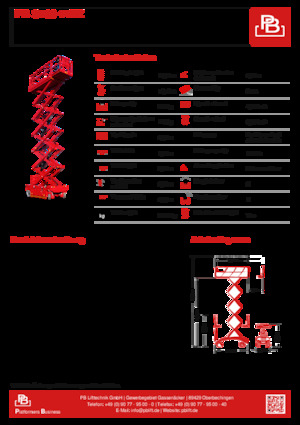 Gumikerekes ollós személyemelők PB PB S160-14EZ
