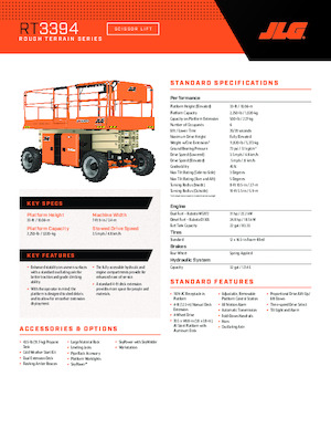 Gumikerekes ollós személyemelők JLG RT3394