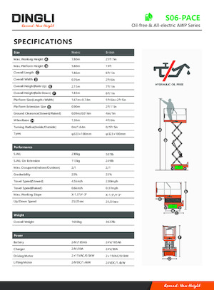 Gumikerekes ollós személyemelők Dingli S06-PACE