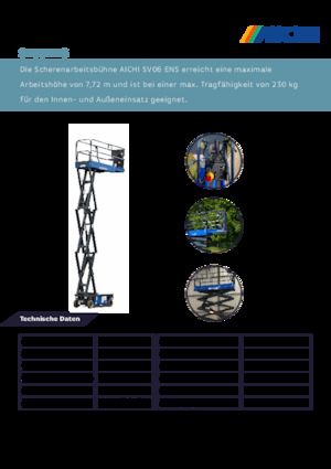 Gumikerekes ollós személyemelők Aichi SV06ENS