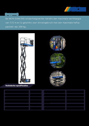 Gumikerekes ollós személyemelők Aichi SV06ENS
