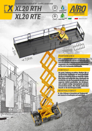 Gumikerekes ollós személyemelők AIRO XL20 RTE