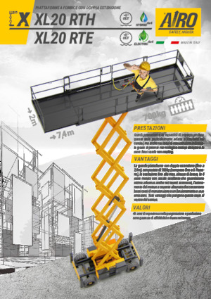 Gumikerekes ollós személyemelők AIRO XL20 RTE