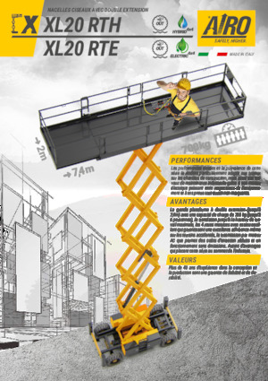 Gumikerekes ollós személyemelők AIRO XL20 RTH