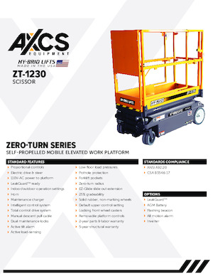 Gumikerekes ollós személyemelők AXCS ZT-1230