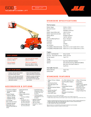 Gumikerekes töretőgémes munkaállványok JLG 600S