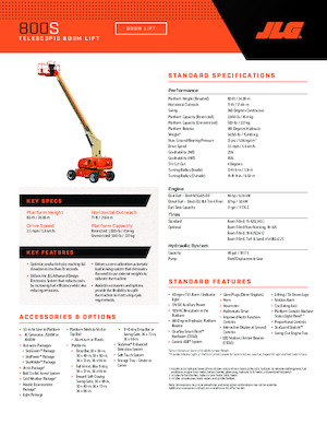 Gumikerekes töretőgémes munkaállványok JLG 800S