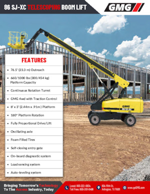 Gumikerekes töretőgémes munkaállványok GMG 86 SJ-XC