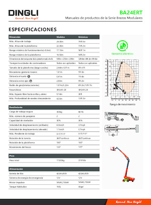 Gumikerekes töretőgémes munkaállványok Dingli BA24ERT