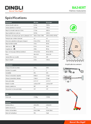 Gumikerekes töretőgémes munkaállványok Dingli BA24ERT