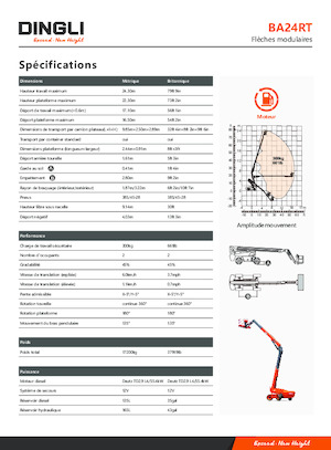 Gumikerekes töretőgémes munkaállványok Dingli BA24RT