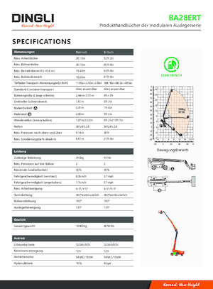 Gumikerekes töretőgémes munkaállványok Dingli BA28ERT