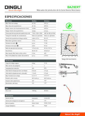 Gumikerekes töretőgémes munkaállványok Dingli BA28ERT