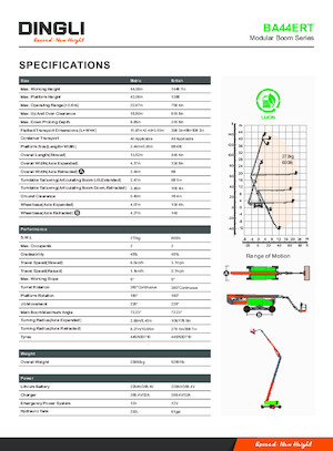 Gumikerekes töretőgémes munkaállványok Dingli BA44ERT
