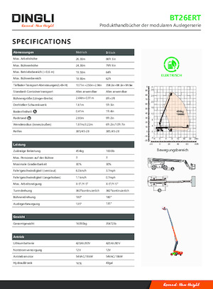 Gumikerekes töretőgémes munkaállványok Dingli BT26ERT