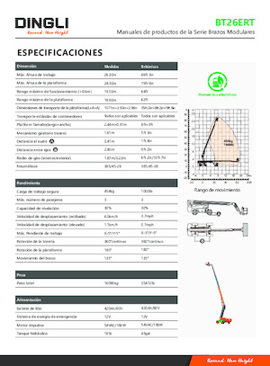 Gumikerekes töretőgémes munkaállványok Dingli BT26ERT