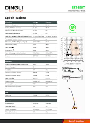 Gumikerekes töretőgémes munkaállványok Dingli BT26ERT