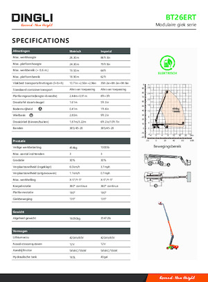 Gumikerekes töretőgémes munkaállványok Dingli BT26ERT